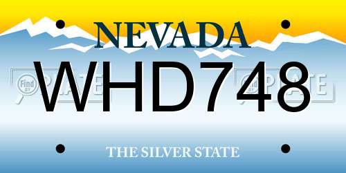 WHD748 Nevada License Plate