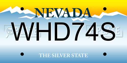WHD74S Nevada License Plate