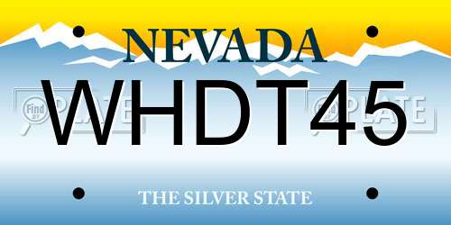 WHDT45 Nevada License Plate