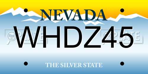 WHDZ45 Nevada License Plate