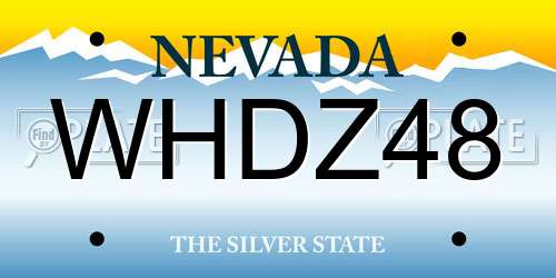 WHDZ48 Nevada License Plate