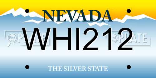 WHI212 Nevada License Plate