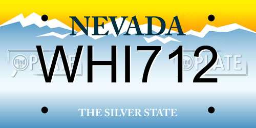 WHI712 Nevada License Plate