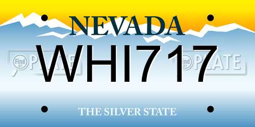 WHI717 Nevada License Plate