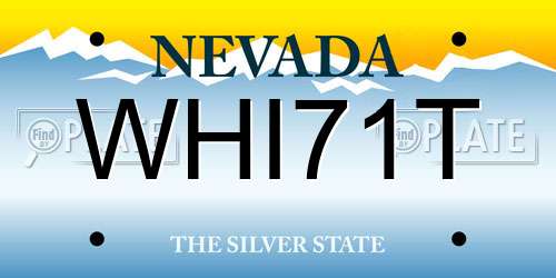 WHI71T Nevada License Plate