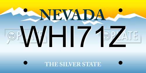 WHI71Z Nevada License Plate