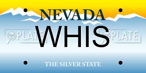 WHIS Nevada License Plate