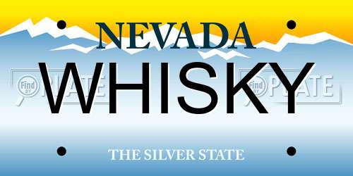 WHISKY Nevada License Plate