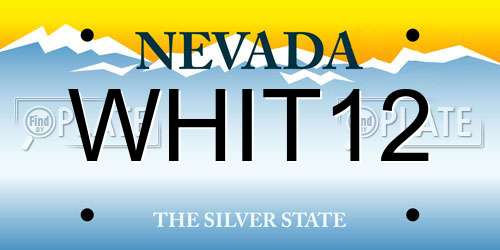 WHIT12 Nevada License Plate