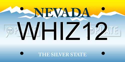 WHIZ12 Nevada License Plate