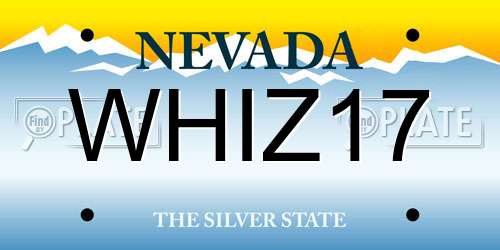 WHIZ17 Nevada License Plate