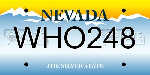 WHO248 Nevada License Plate