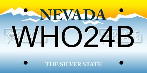WHO24B Nevada License Plate