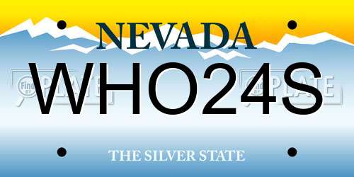 WHO24S Nevada License Plate