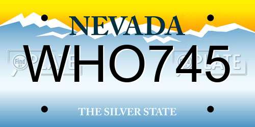 WHO745 Nevada License Plate