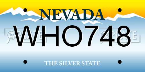 WHO748 Nevada License Plate