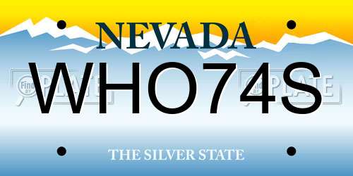 WHO74S Nevada License Plate