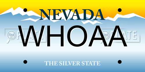 WHOAA Nevada License Plate
