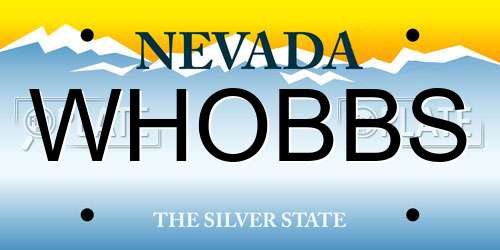 WHOBBS Nevada License Plate