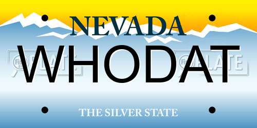 WHODAT Nevada License Plate