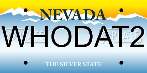 WHODAT2 Nevada License Plate