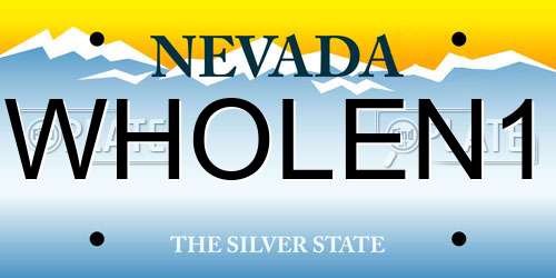 WHOLEN1 Nevada License Plate