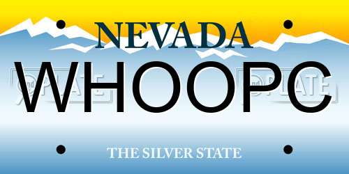 WHOOPC Nevada License Plate