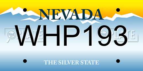 WHP193 Nevada License Plate