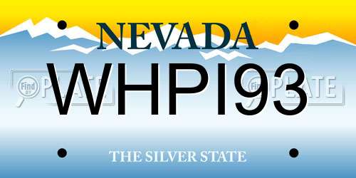 WHPI93 Nevada License Plate