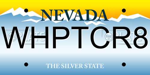 WHPTCR8 Nevada License Plate