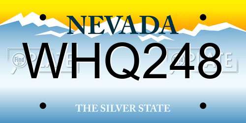 WHQ248 Nevada License Plate