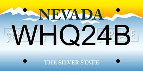 WHQ24B Nevada License Plate