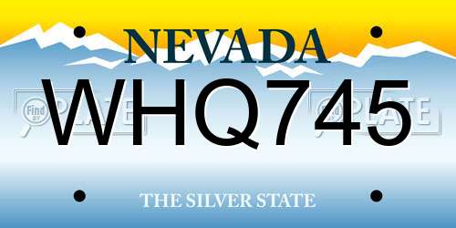 WHQ745 Nevada License Plate