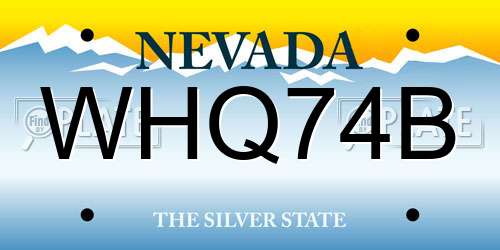 WHQ74B Nevada License Plate