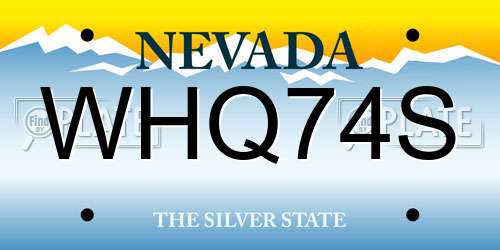 WHQ74S Nevada License Plate