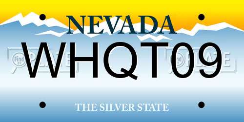 WHQT09 Nevada License Plate