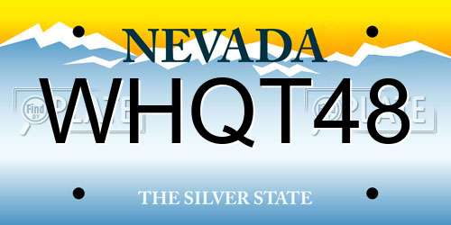 WHQT48 Nevada License Plate