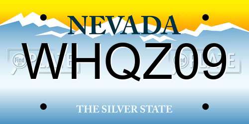 WHQZ09 Nevada License Plate