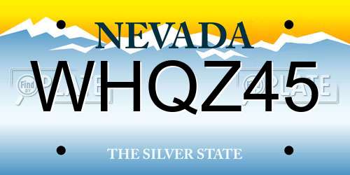 WHQZ45 Nevada License Plate