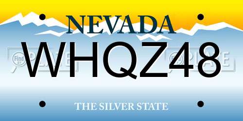 WHQZ48 Nevada License Plate