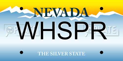 WHSPR Nevada License Plate