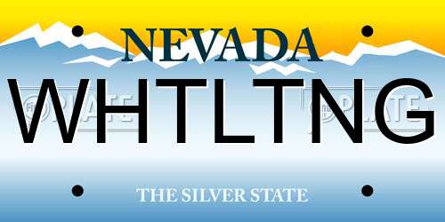 WHTLTNG Nevada License Plate
