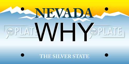 WHY Nevada License Plate