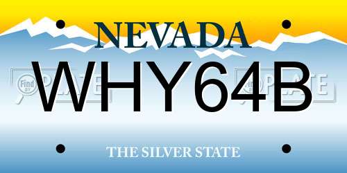 WHY64B Nevada License Plate