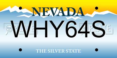 WHY64S Nevada License Plate