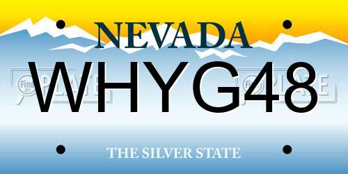 WHYG48 Nevada License Plate