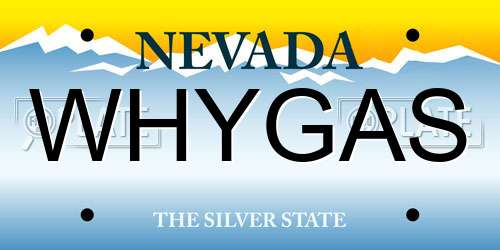 WHYGAS Nevada License Plate
