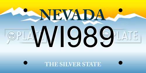 WI989 Nevada License Plate