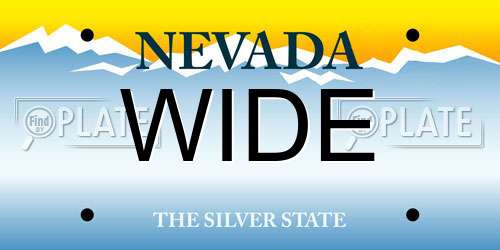 WIDE Nevada License Plate