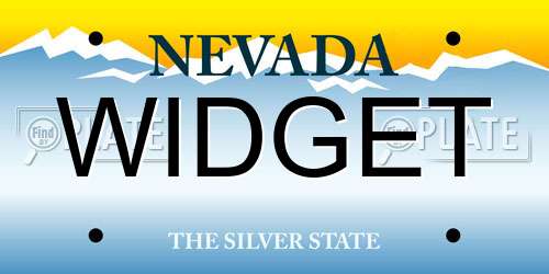 WIDGET Nevada License Plate